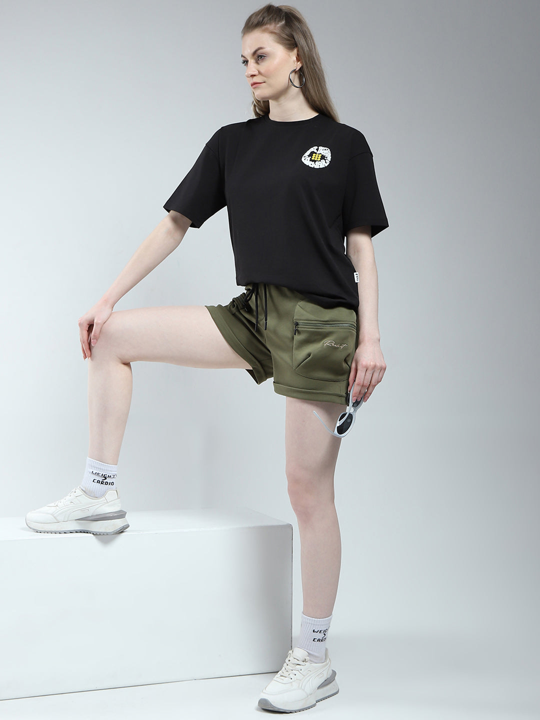 Rock.it Women Green Solid Regular Fit Shorts