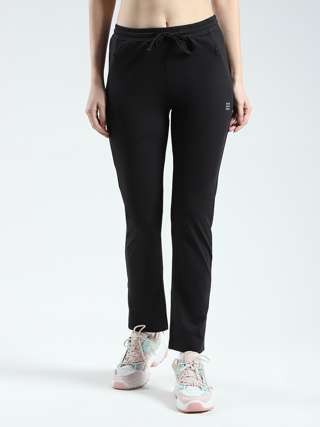 Rock.it Women Black Solid Regular Fit Lower