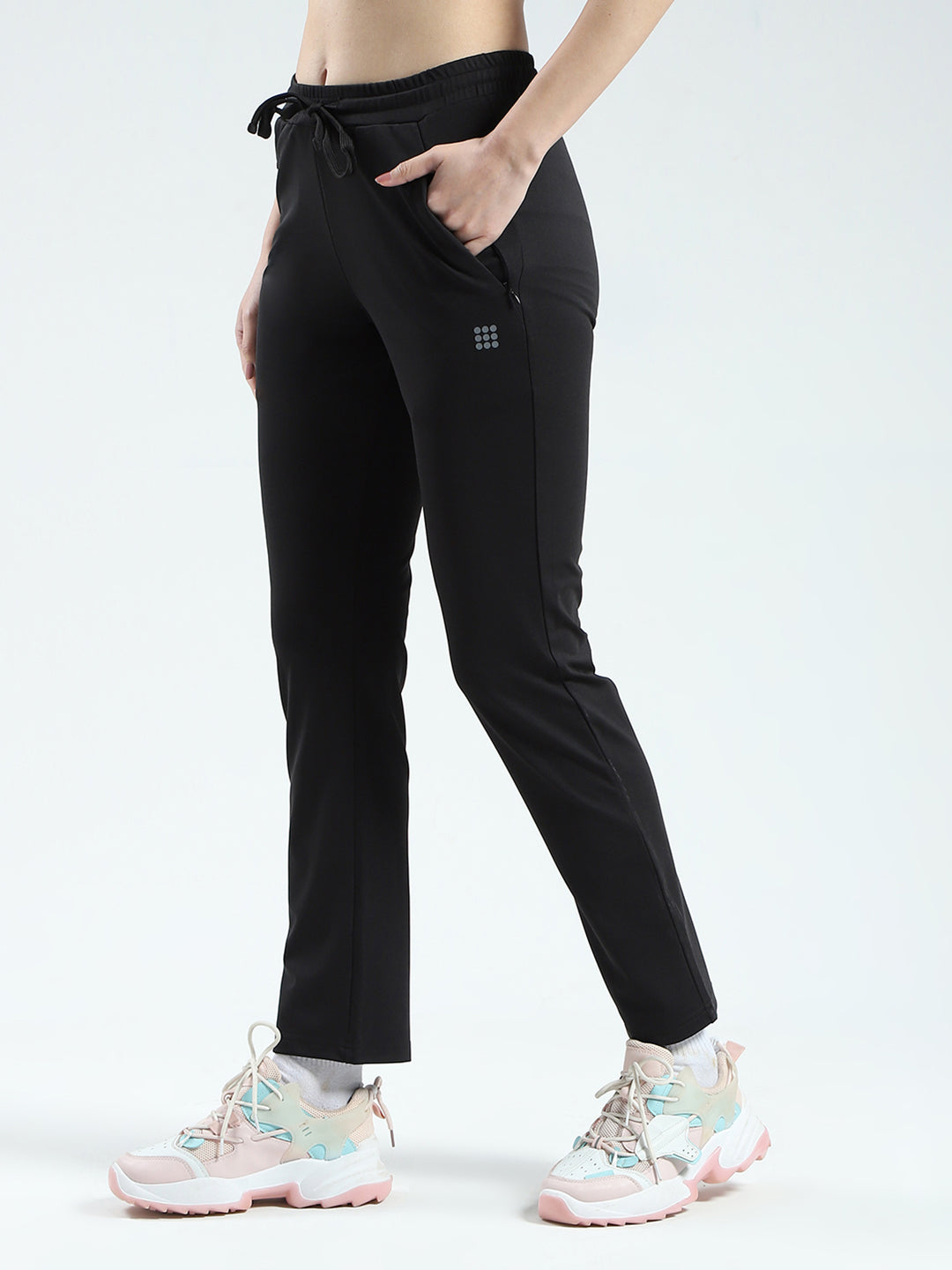 Rock.it Women Black Solid Regular Fit Lower