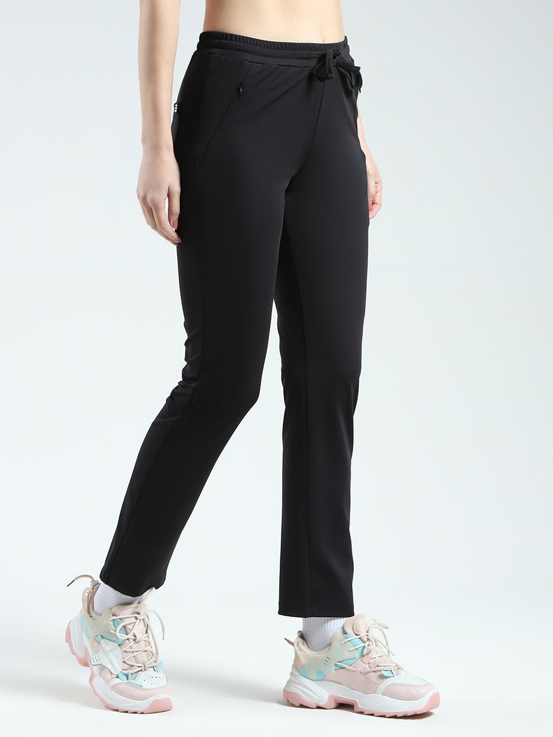 Rock.it Women Black Solid Regular Fit Lower