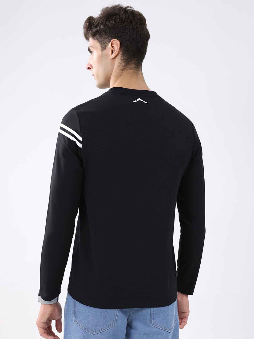Rock.it Men Black Solid Round Neck Full Sleeve Winter T-Shirt