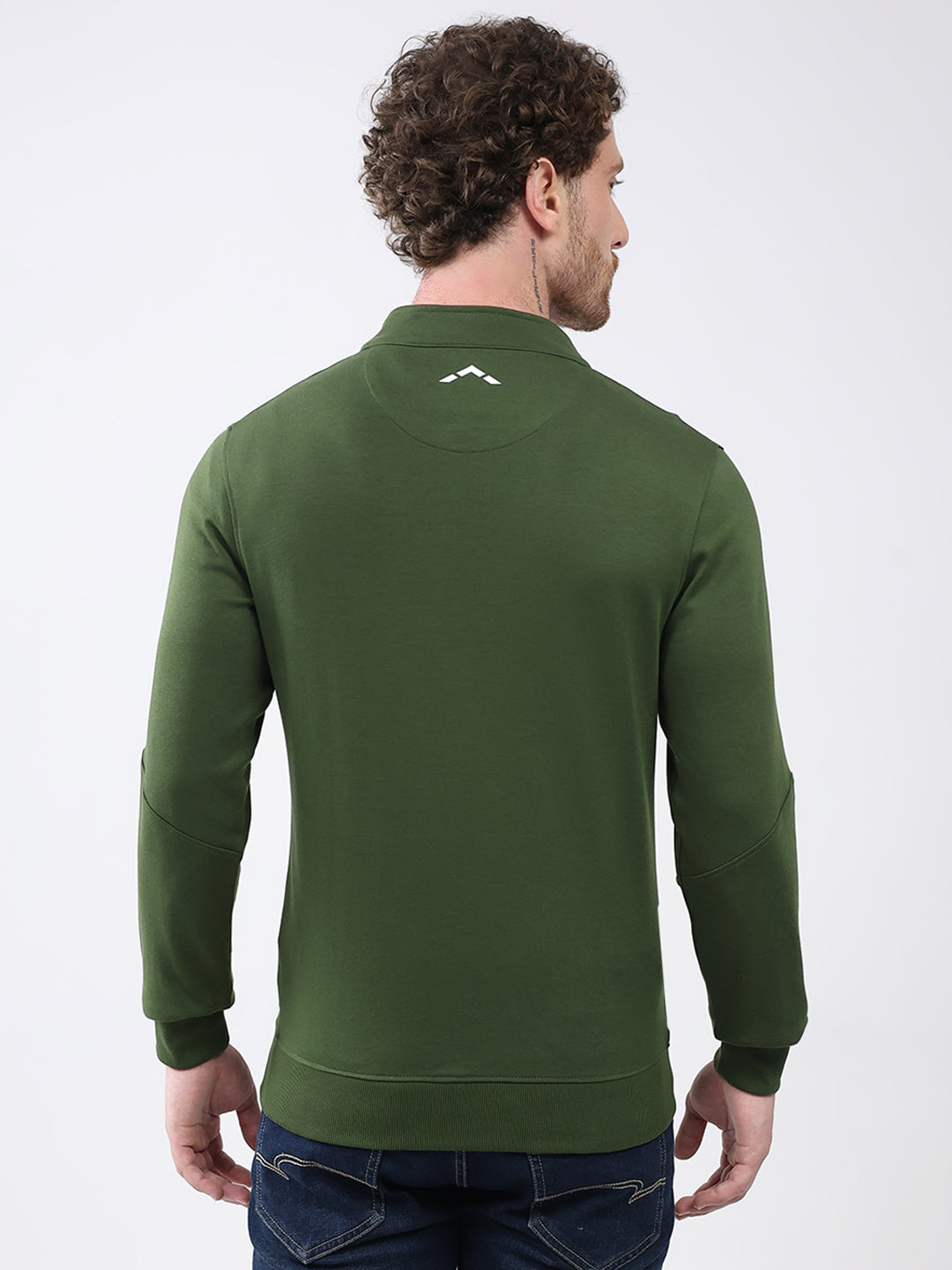 Rock.it Men Green Printed Mock Neck Full Sleeve Sweatshirt