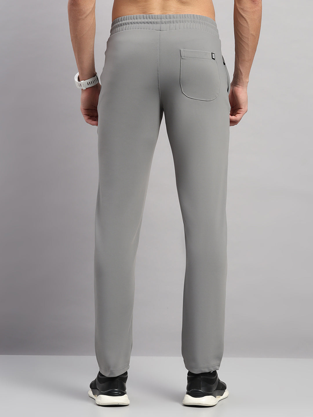 Rock.it Men Grey Self Design Slim Fit Winter Lower