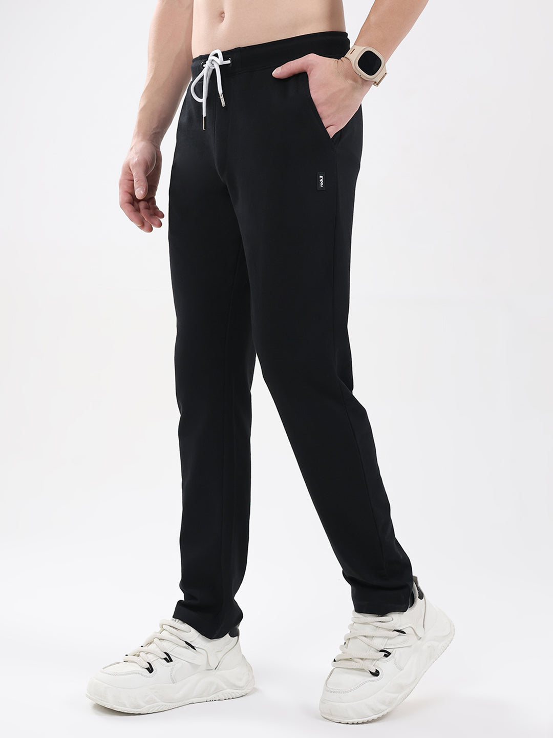 Rock.it Men Black Solid Regular Fit Winter Lower
