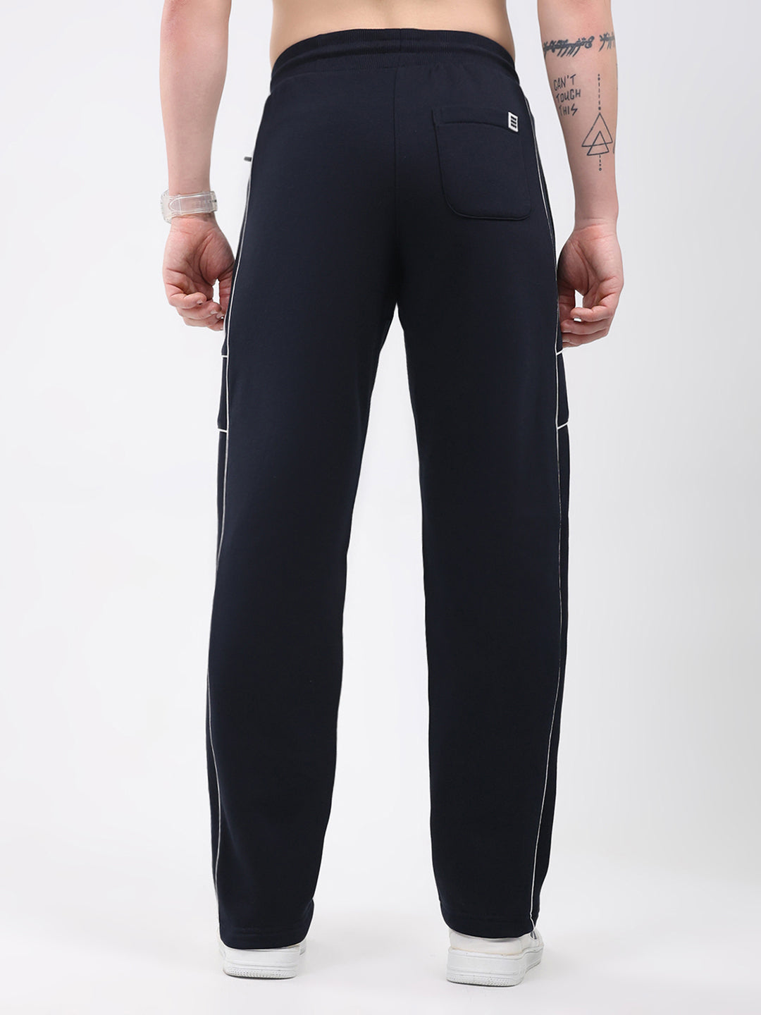 Rock.it Men Navy Blue Solid Regular Fit Winter Lower