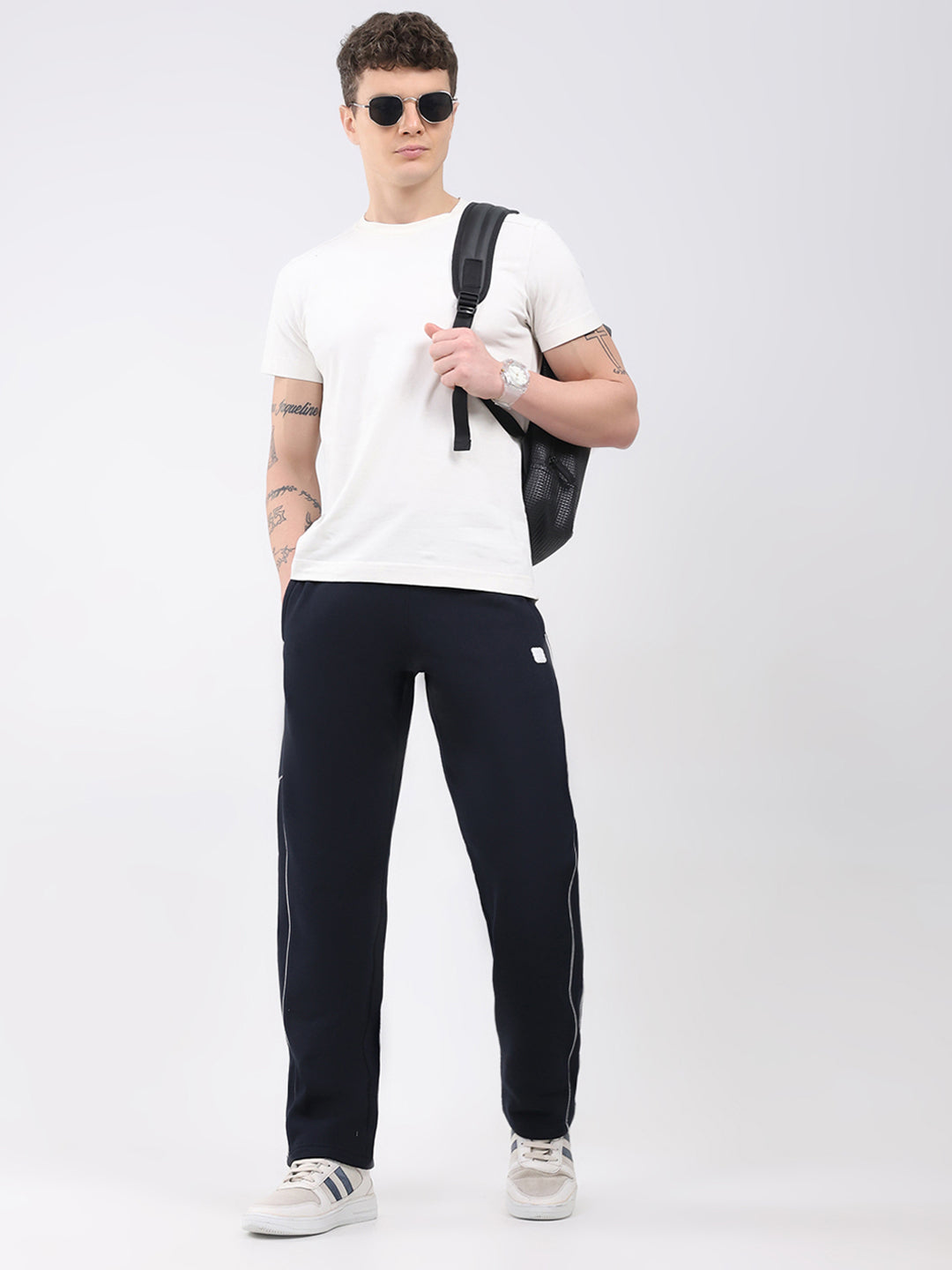 Rock.it Men Navy Blue Solid Regular Fit Winter Lower