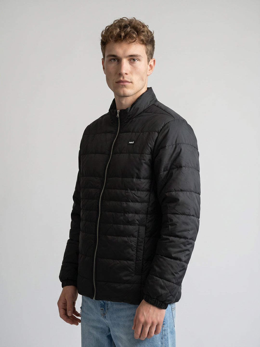 Rock.it Men Light Green Solid Collar Full Sleeve Puffer Jacket