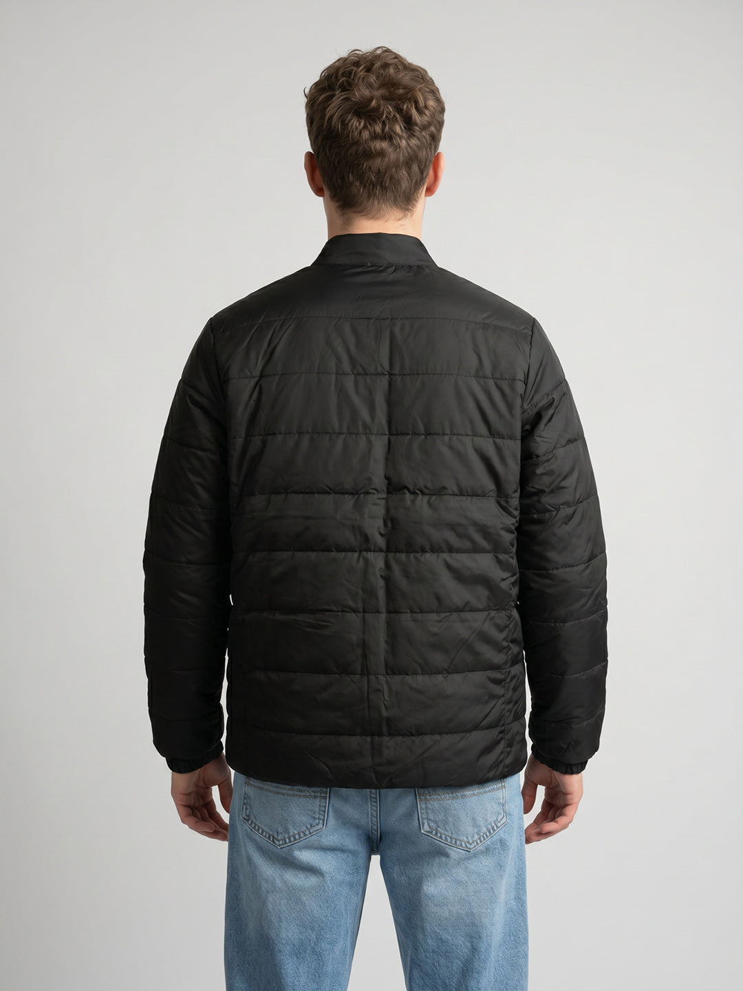 Rock.it Men Light Green Solid Collar Full Sleeve Puffer Jacket