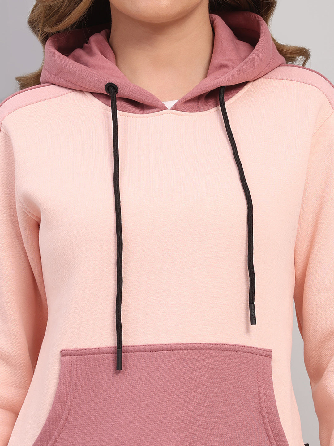 Rock.it Women Mauve Solid Hooded Full Sleeve Winter Tracksuit