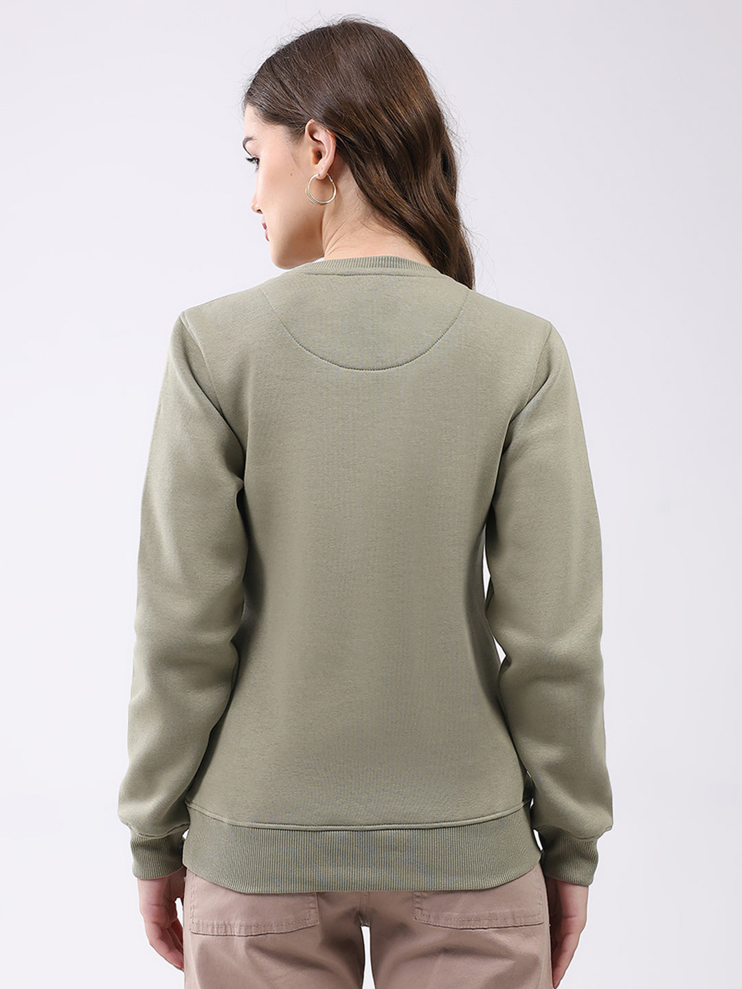 Rock.it Women Green Printed Round Neck Full Sleeve Sweatshirt