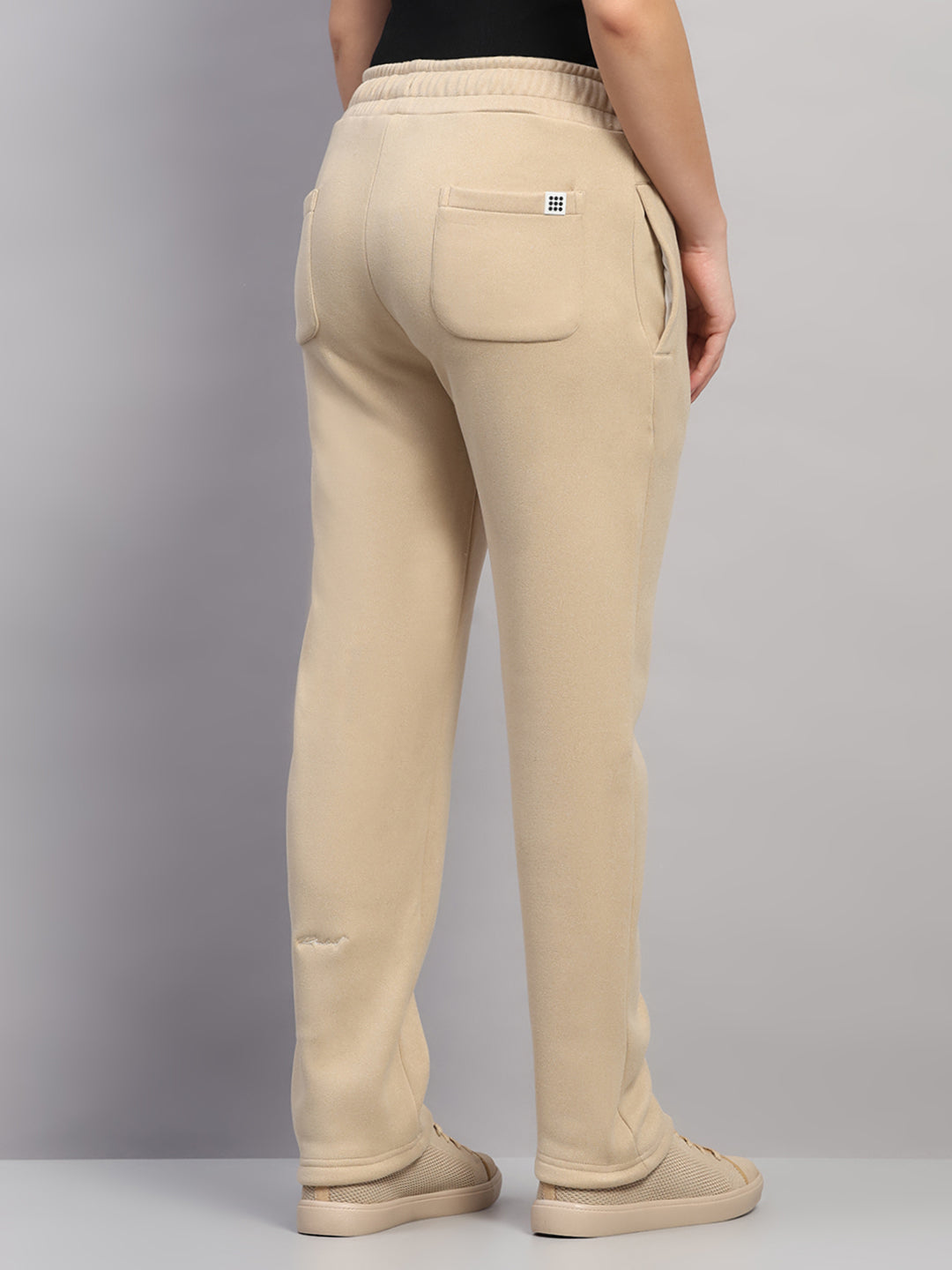 Rock.it Women Beige Solid Regular Fit Winter Lower