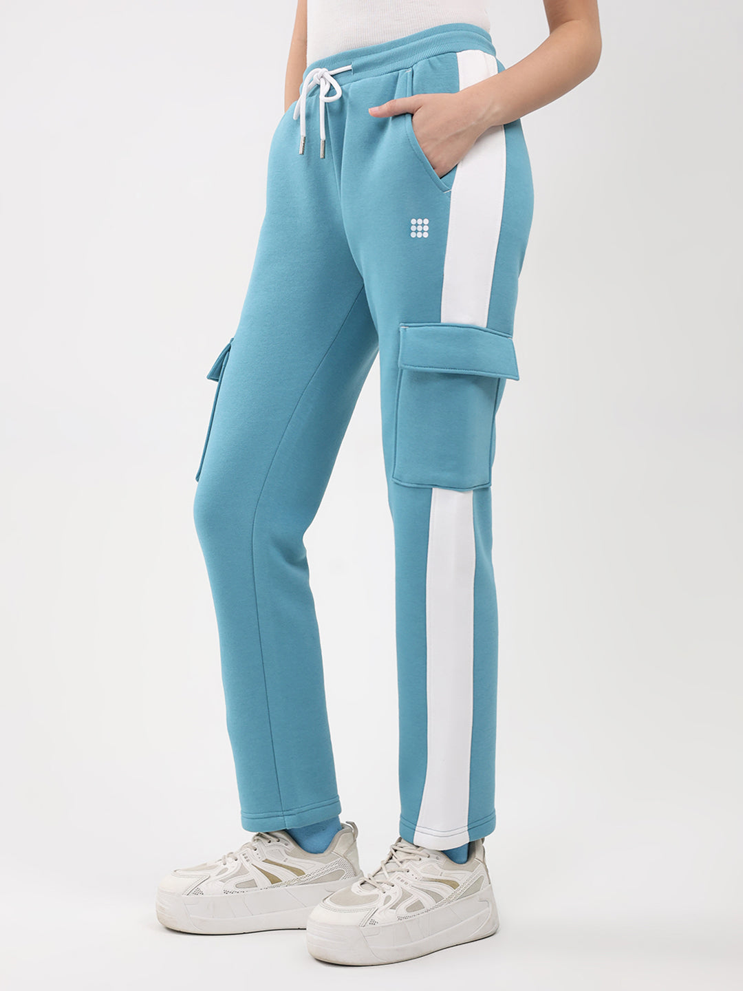 Rock.it Women Teal Blue Solid Regular Fit Winter Lower