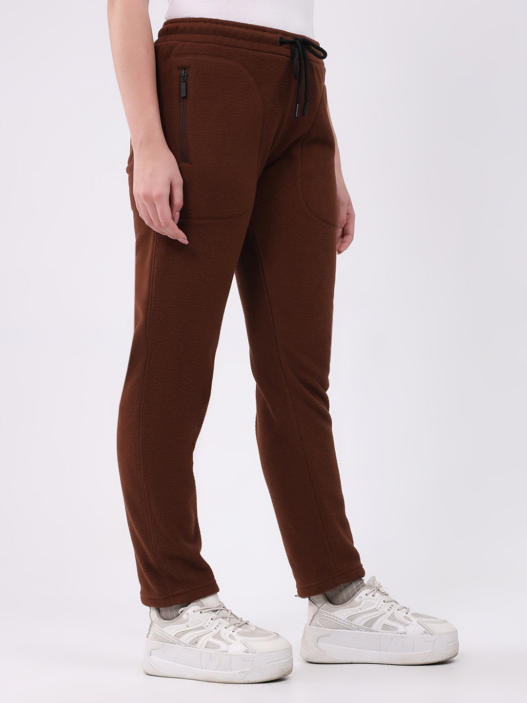 Rock.it Women Brown Solid Regular Fit Winter Lower