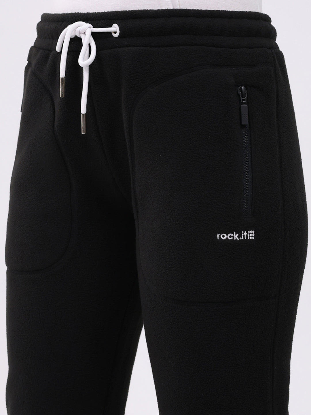 Rock.it Women Black Solid Regular Fit Winter Lower