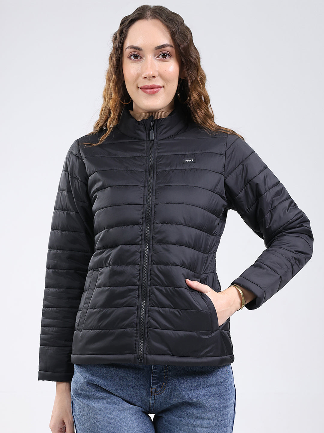 Rock.it Women Black Solid Collar Full Sleeve Jacket