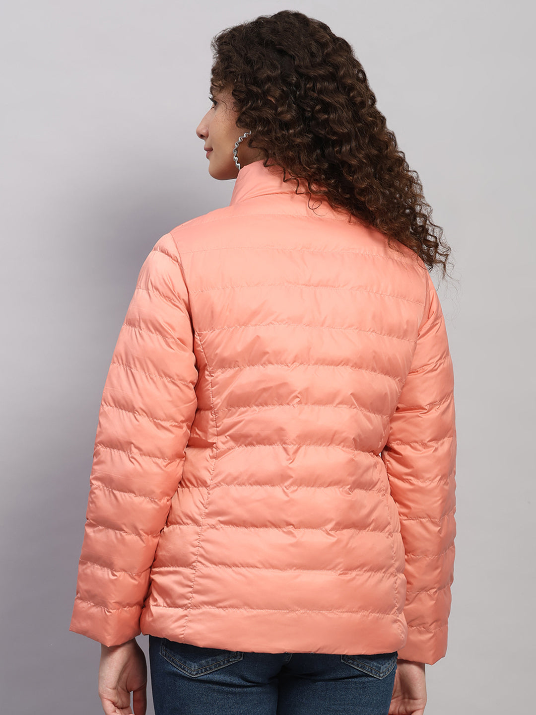 Rock.it Women Coral Solid Collar Full Sleeve Reversible Jacket