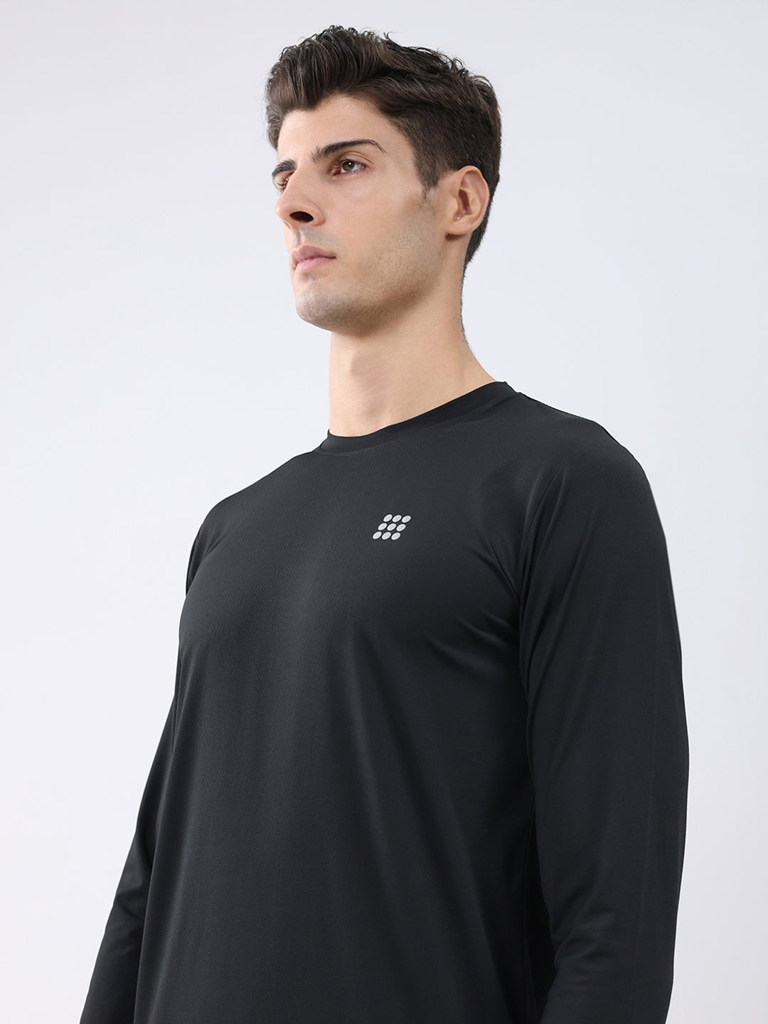 Rock.it Men Black Solid Round Neck Full Sleeve Winter T-Shirt
