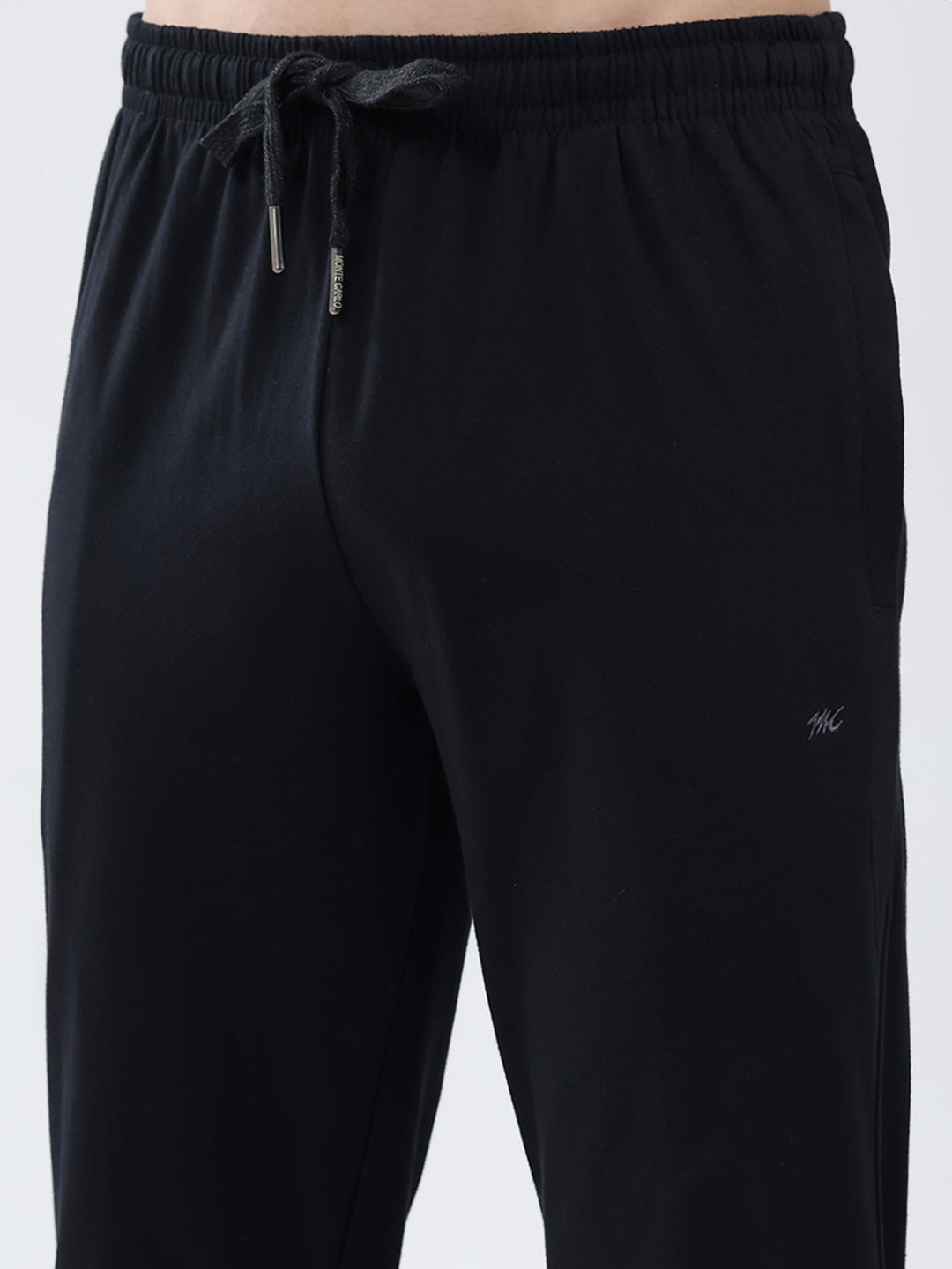 Men Black Solid Regular Fit Lower