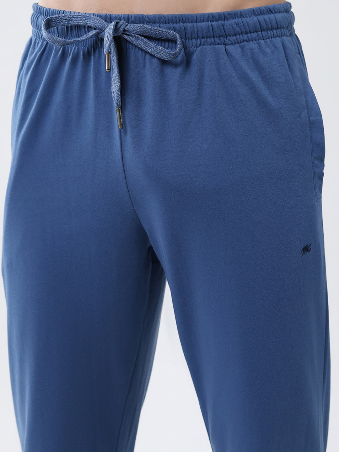 Men Blue Solid Regular Fit Lower