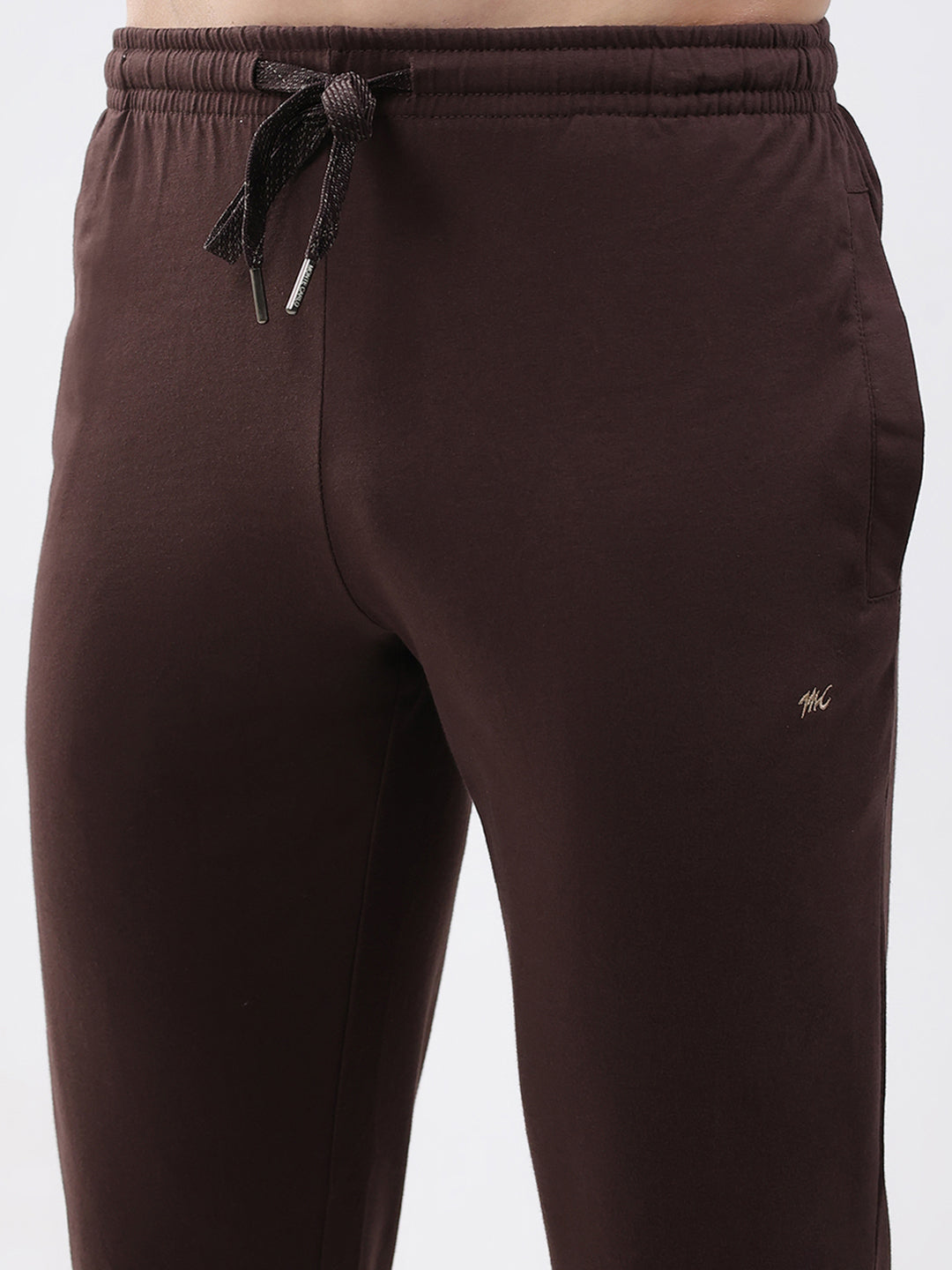 Men Brown Solid Regular Fit Lower