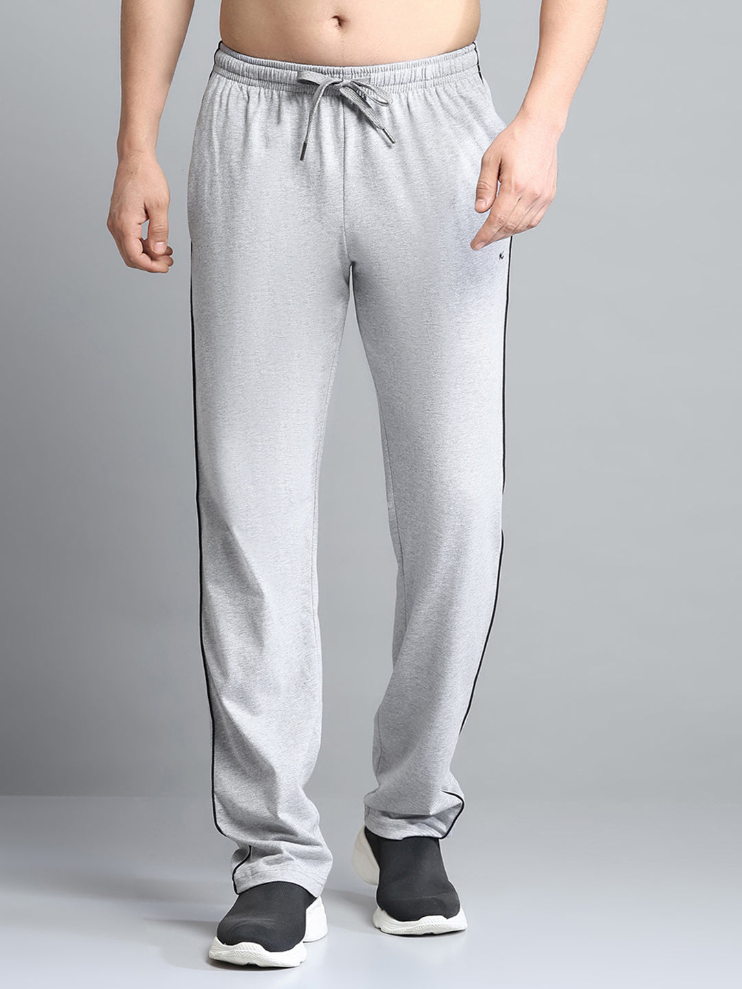 Men Grey Solid Regular Fit Lower