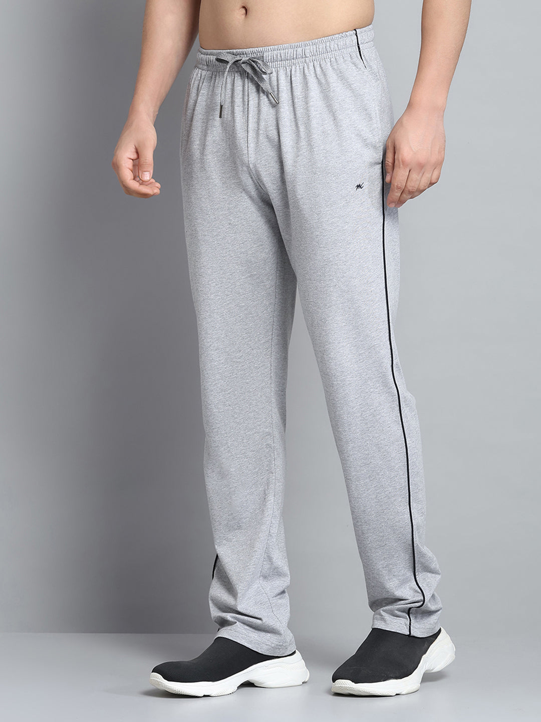 Men Grey Solid Regular Fit Lower