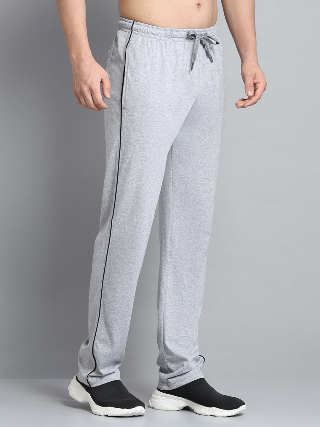 Men Grey Solid Regular Fit Lower