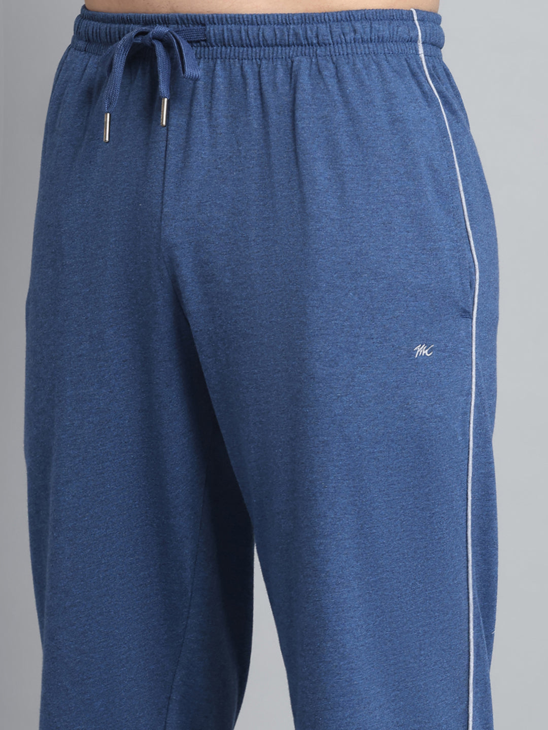 Men Blue Solid Regular Fit Lower