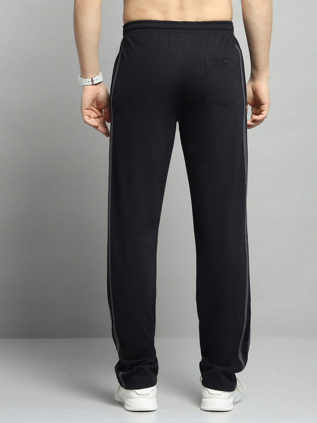 Men Black Solid Regular Fit Lower