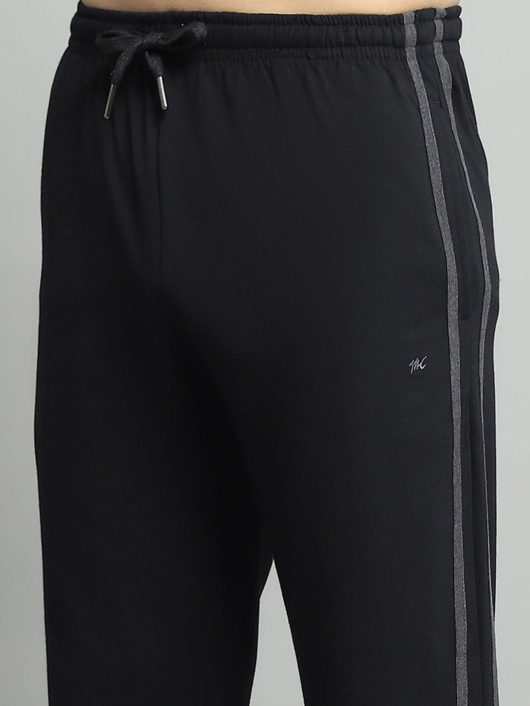 Men Black Solid Regular Fit Lower