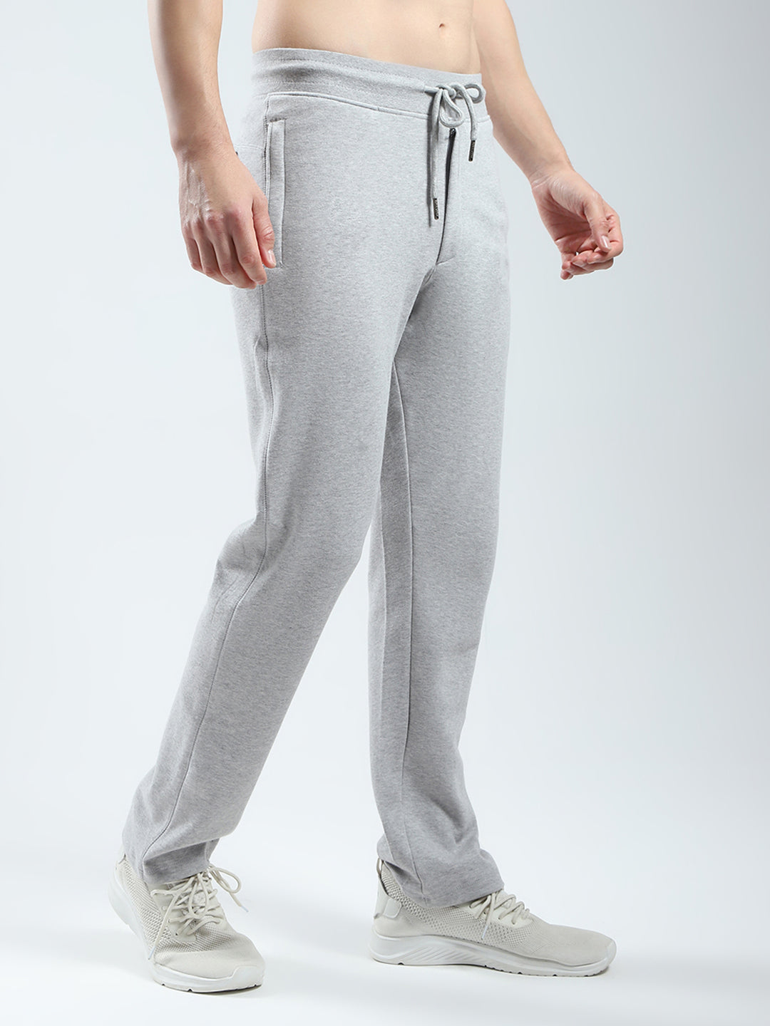 Men Grey Solid Regular Fit Lower