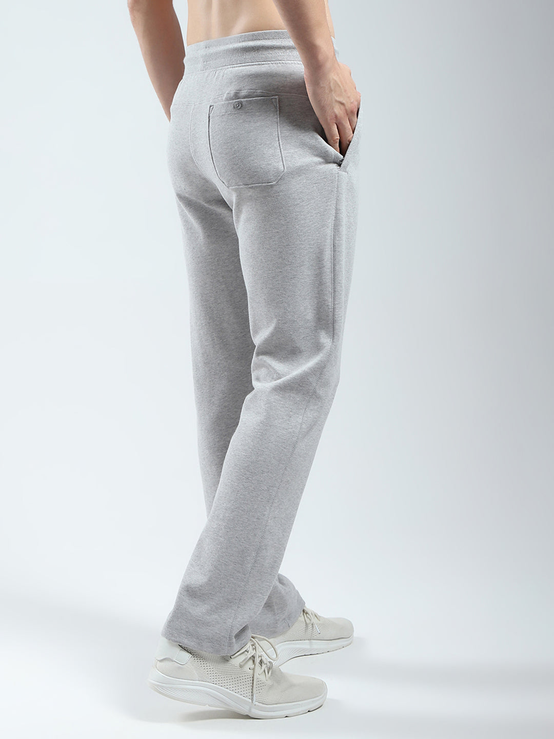 Men Grey Solid Regular Fit Lower