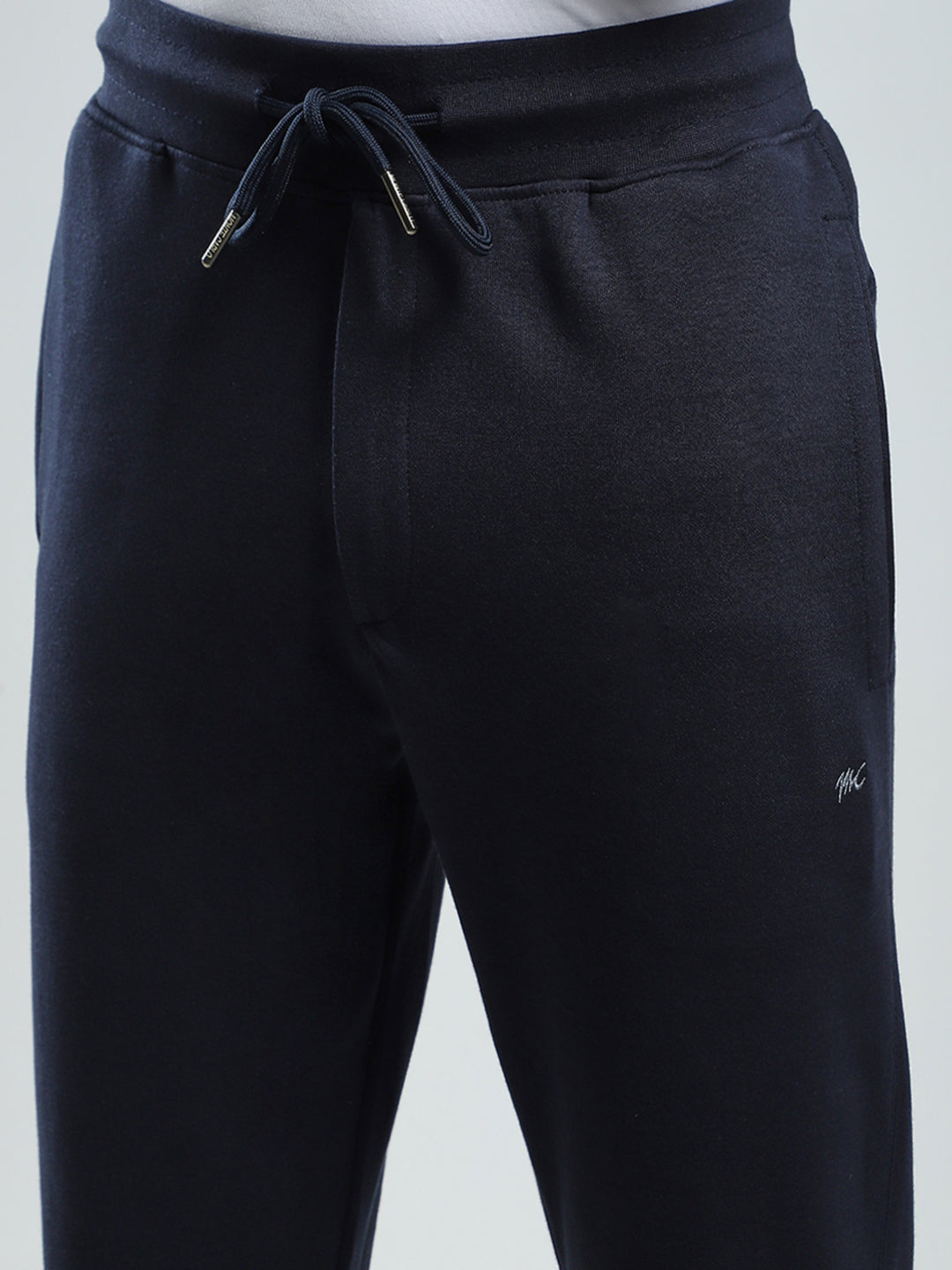 Men Navy Blue Solid Regular Fit Lower