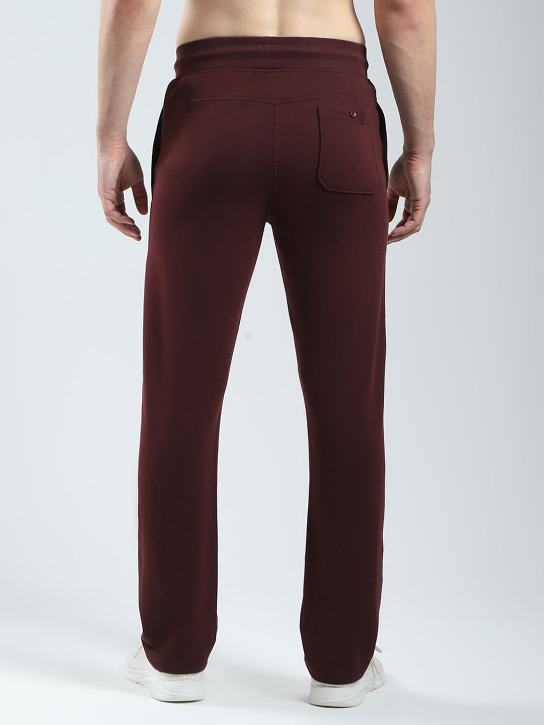 Men Maroon Solid Regular Fit Lower