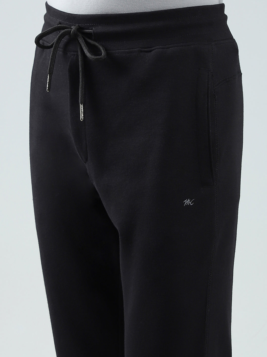 Men Black Solid Regular Fit Lower