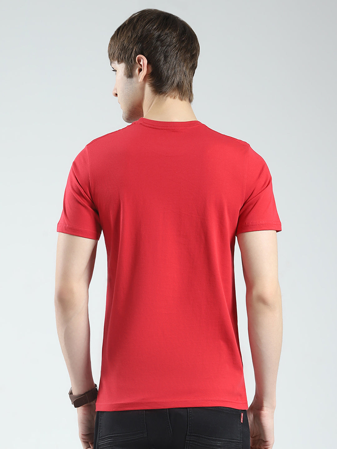 Men Maroon Solid Round Neck Half Sleeve T-Shirt