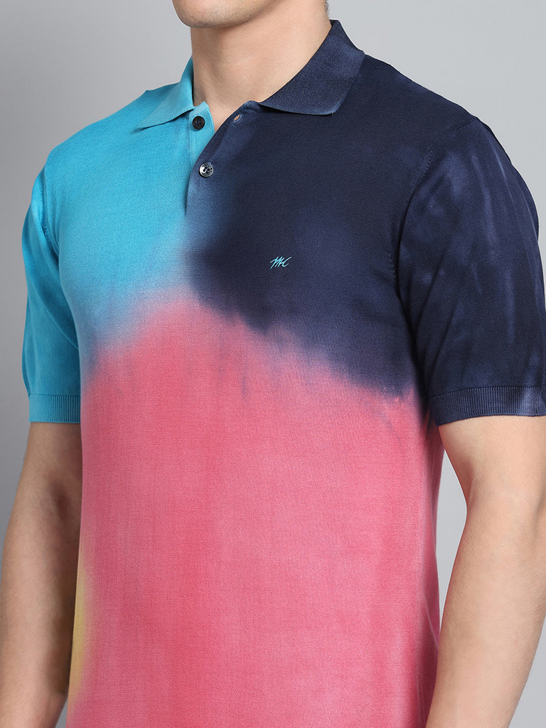 Men Multicolor Solid Collar Half Sleeve T-Shirt