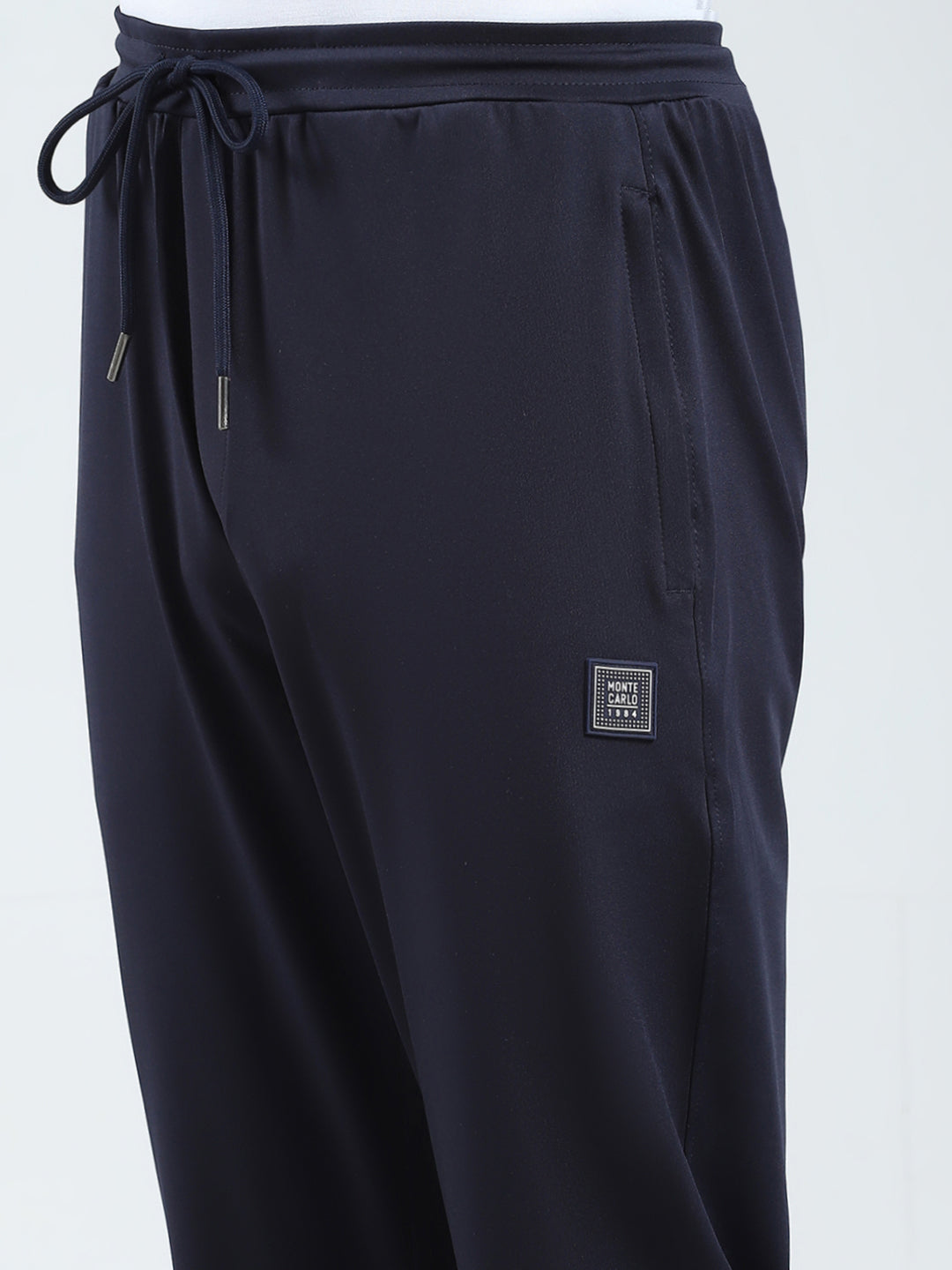 Men Navy Blue Solid Regular Fit Lower