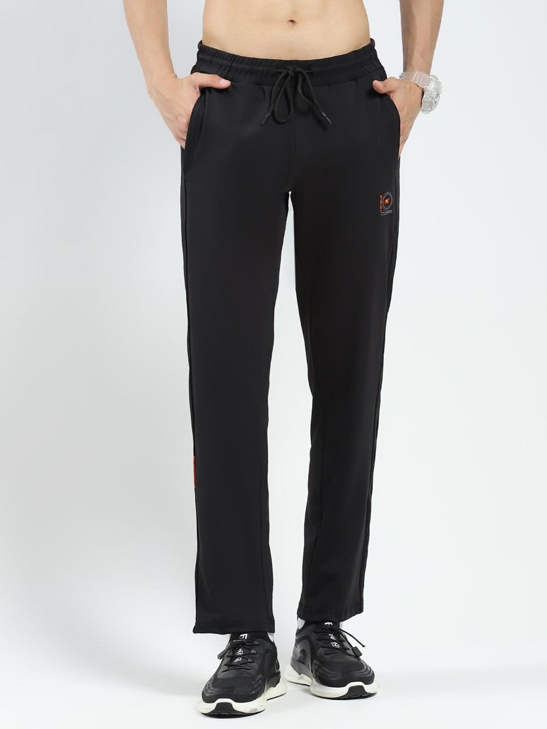 Men Black Solid Regular Fit Lower