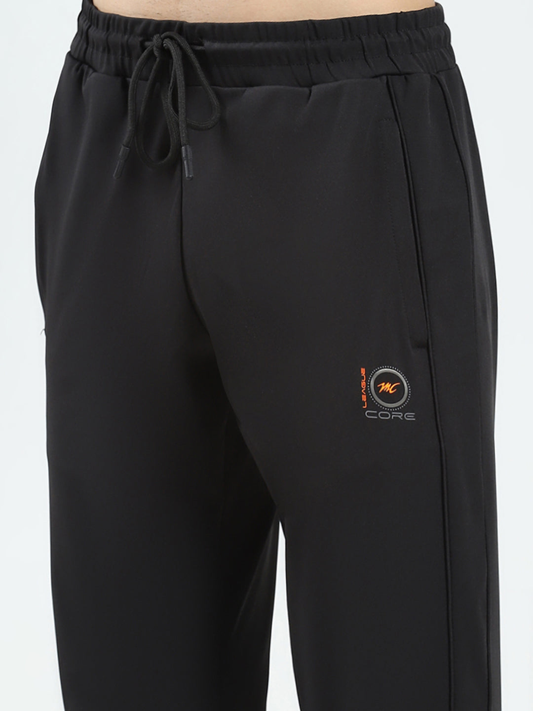 Men Black Solid Regular Fit Lower