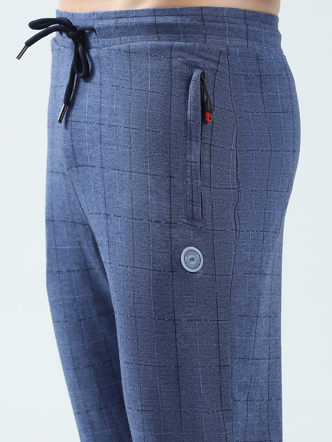 Men Blue Solid Regular Fit Lower