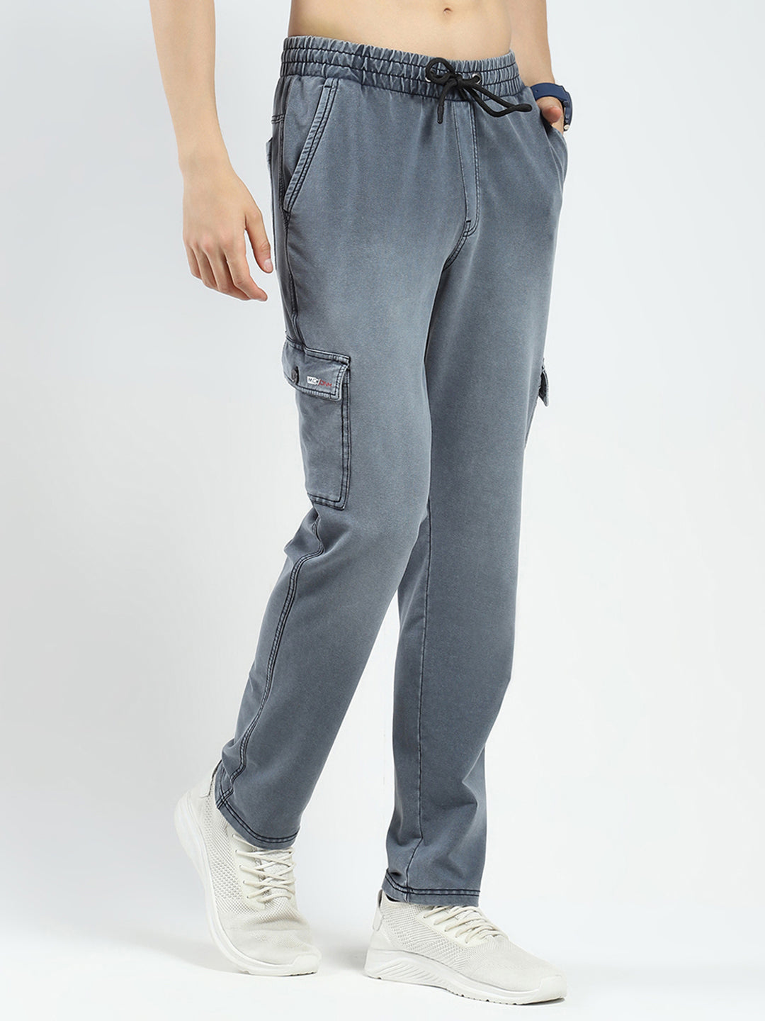 Men Grey Solid Regular Fit Lower