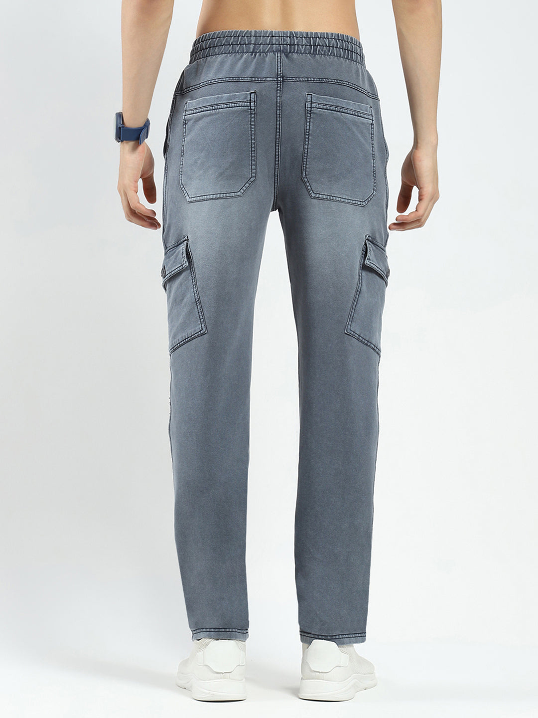 Men Grey Solid Regular Fit Lower