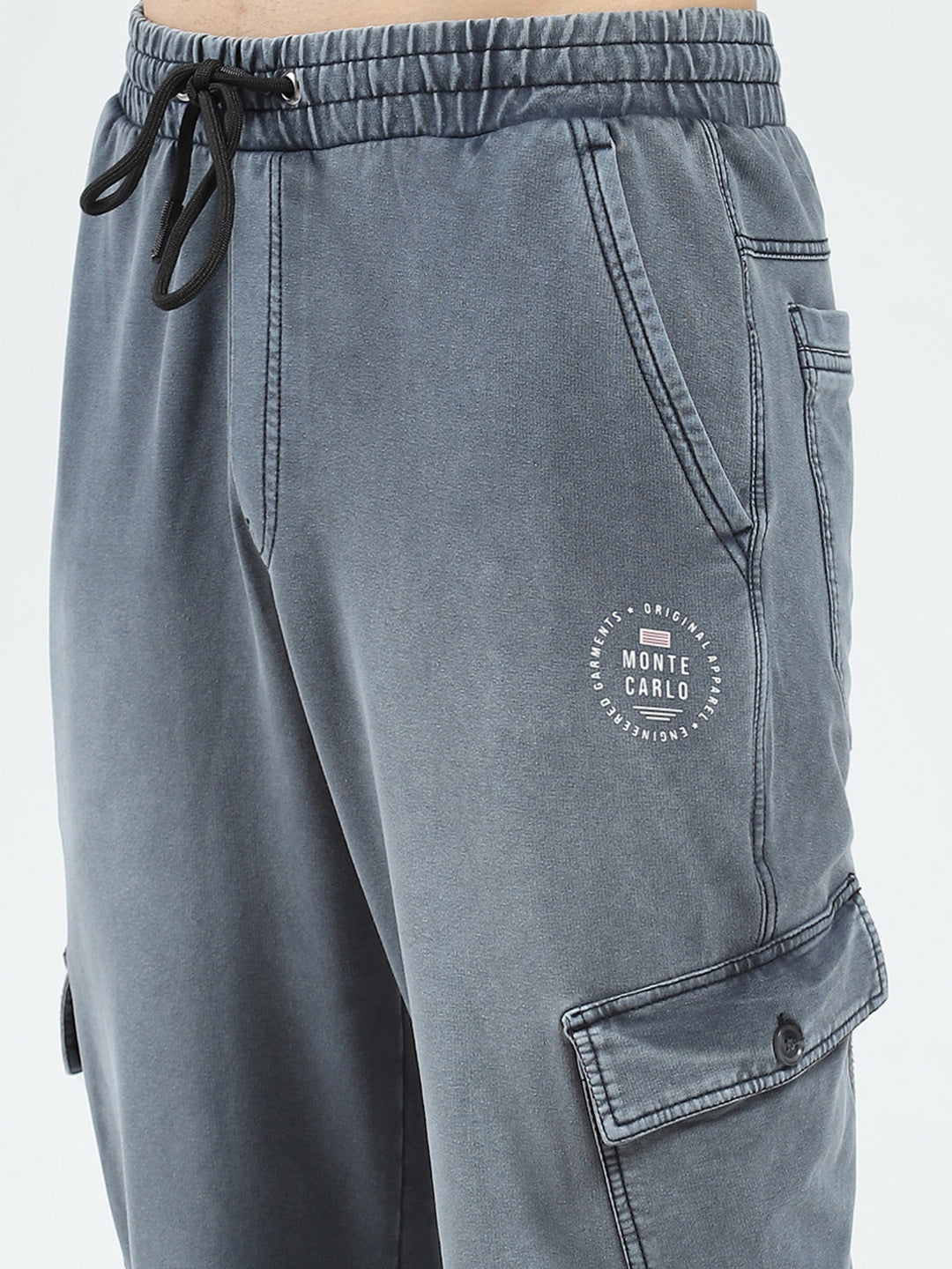 Men Grey Solid Regular Fit Lower