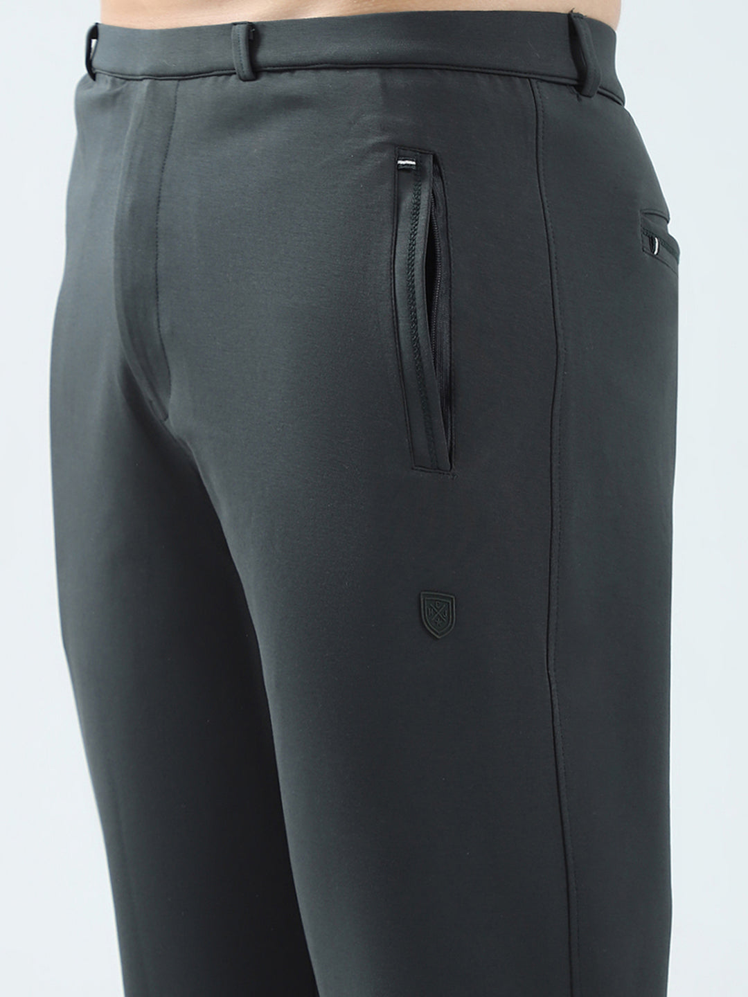 Men Grey Solid Regular Fit Lower