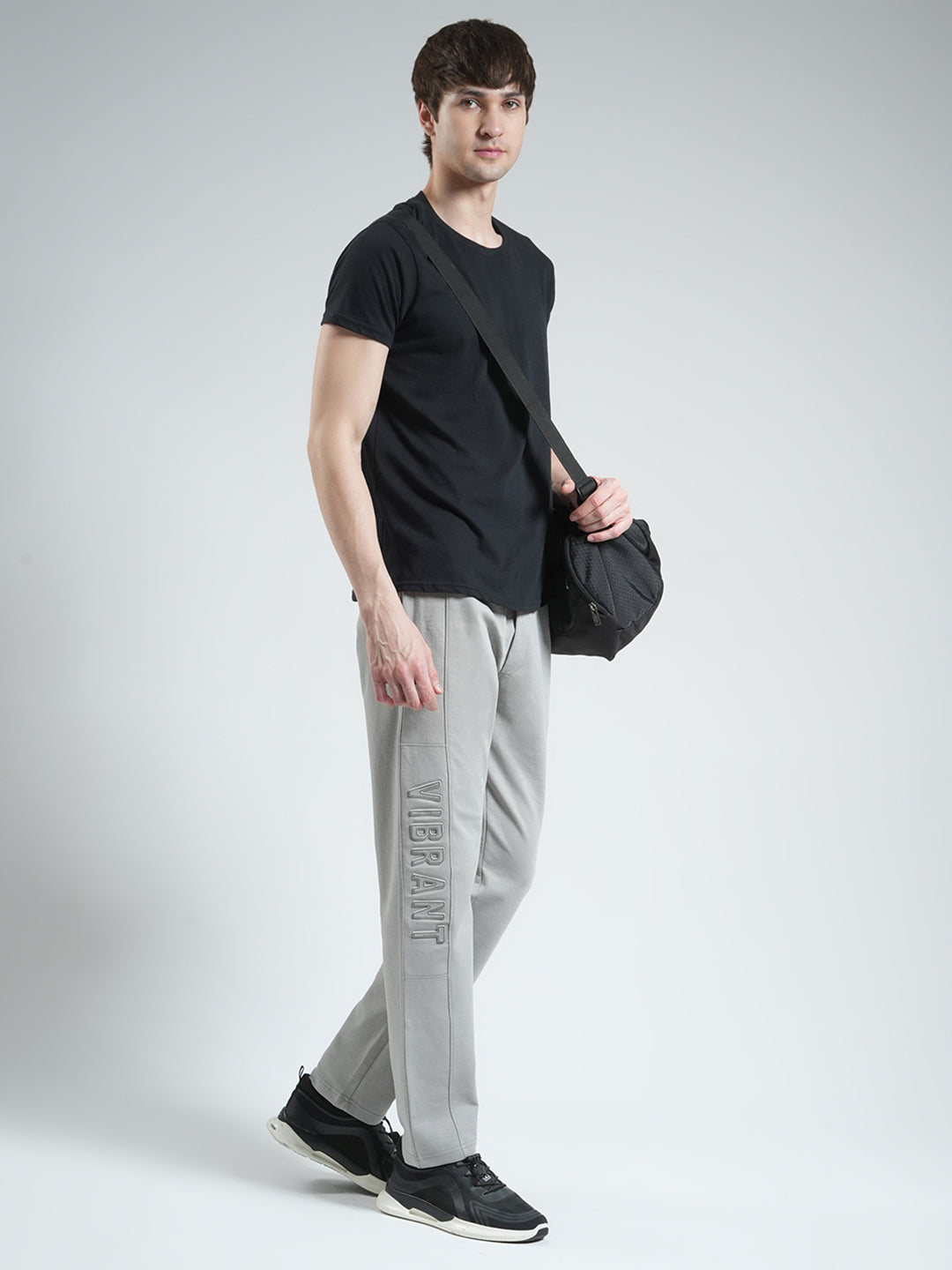Men Grey Solid Regular Fit Lower