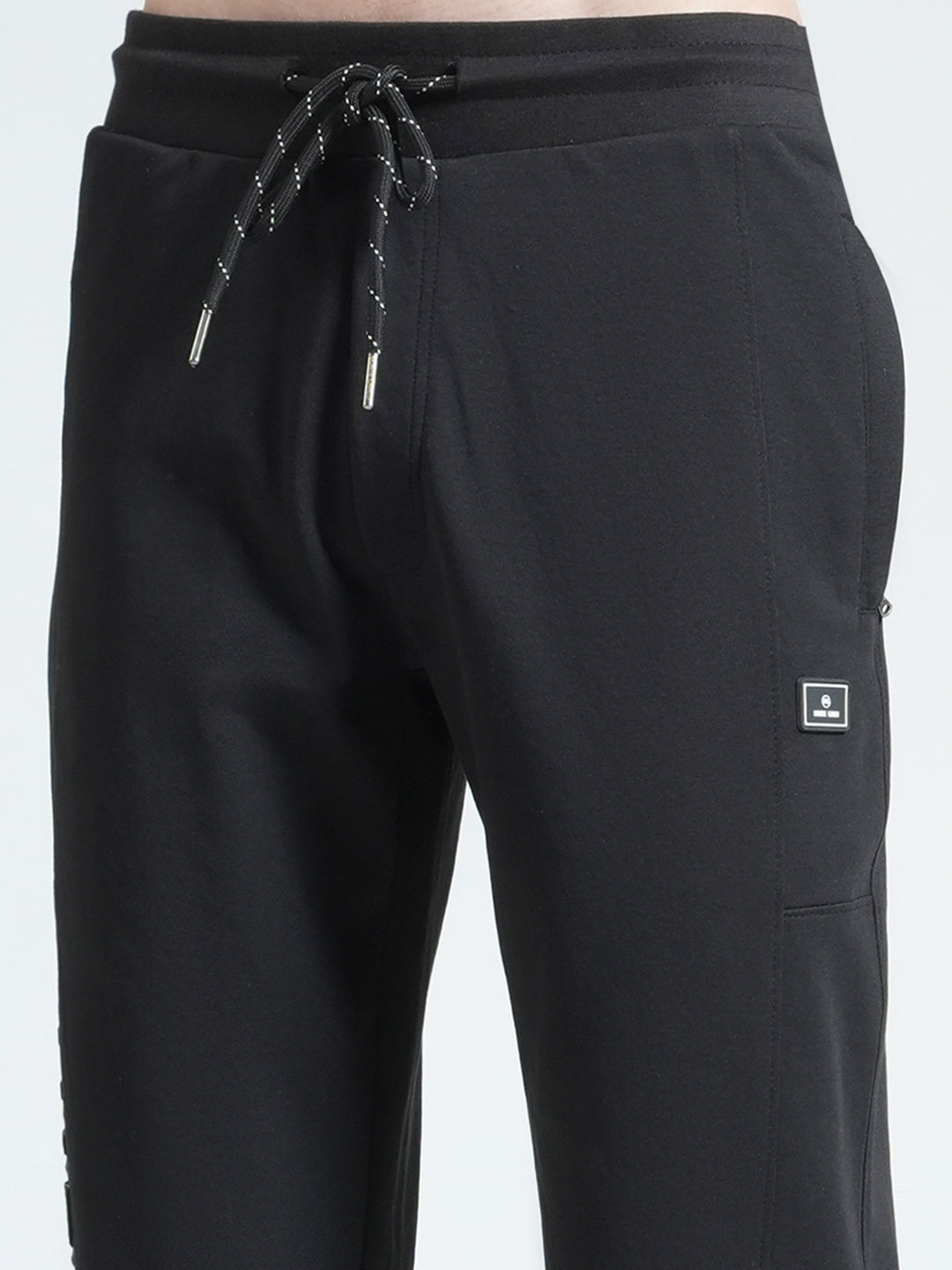 Men Black Solid Regular Fit Lower