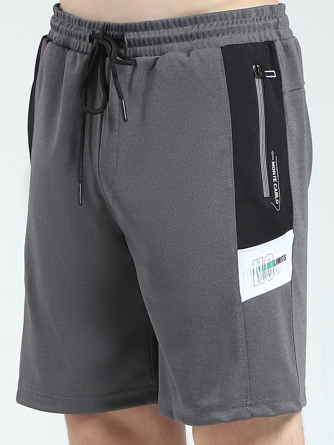 Men Black & White Solid Round Neck Half Sleeve Bermuda Set