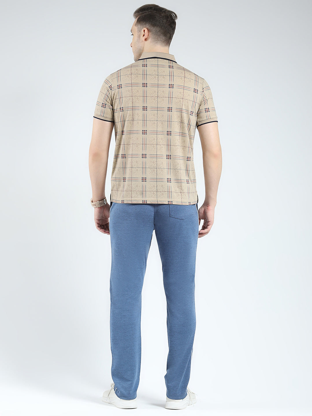 Men Brown Printed Collar Half Sleeve Lower Set