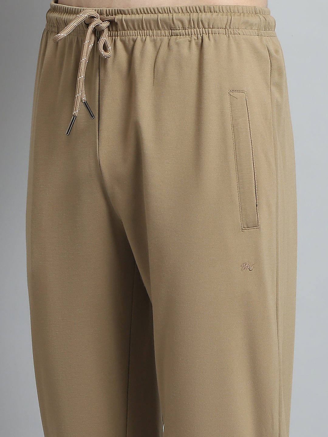 Men Camel Brown Printed Collar Half Sleeve Lower Set